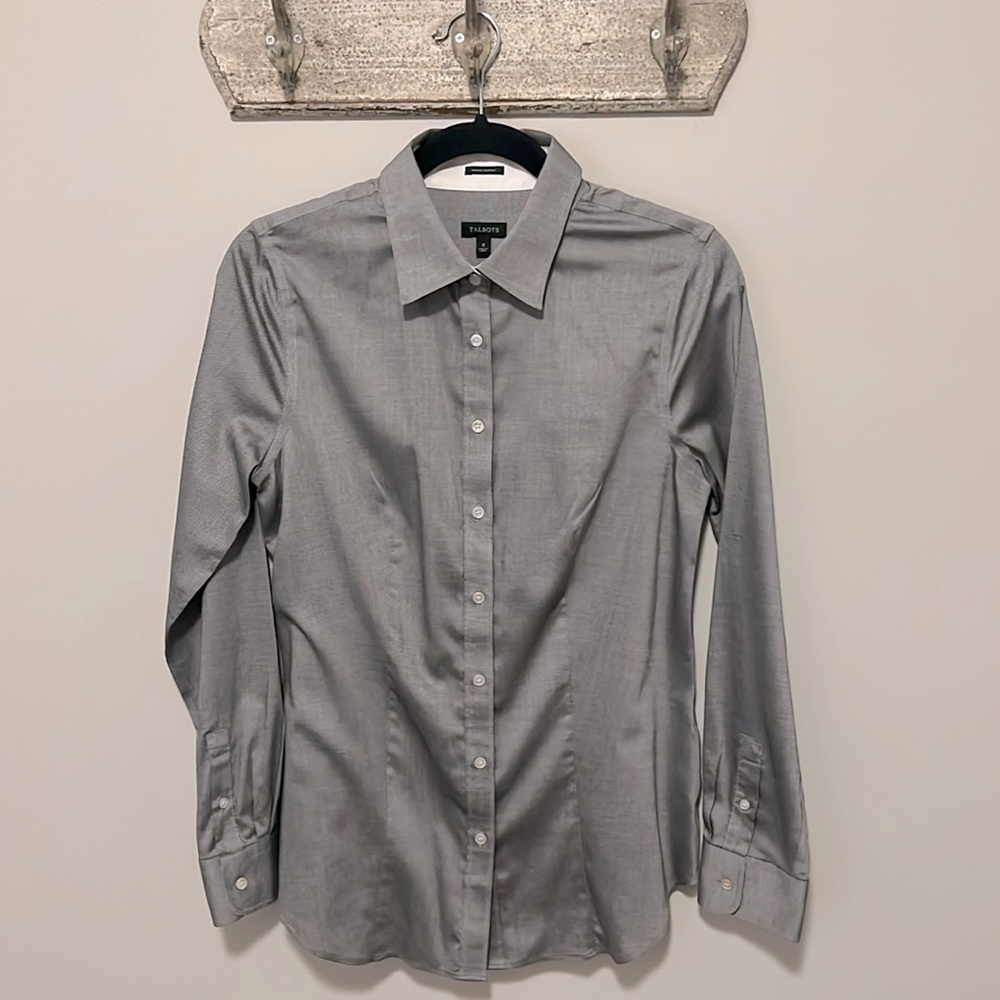 Talbots Gray Blouse, Size 8
